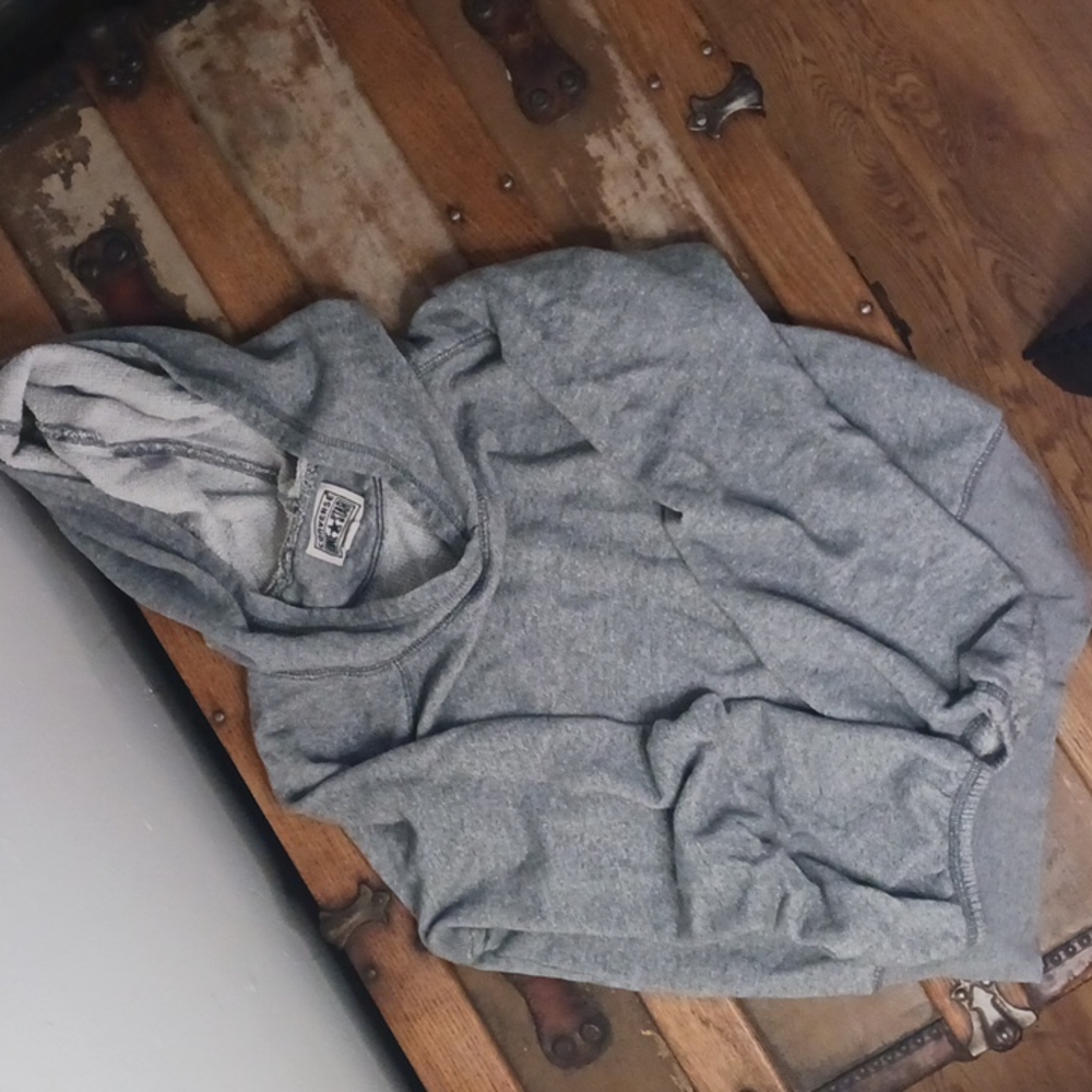 🌸Women's Gray Knit Balloon Sleeve Hoodie